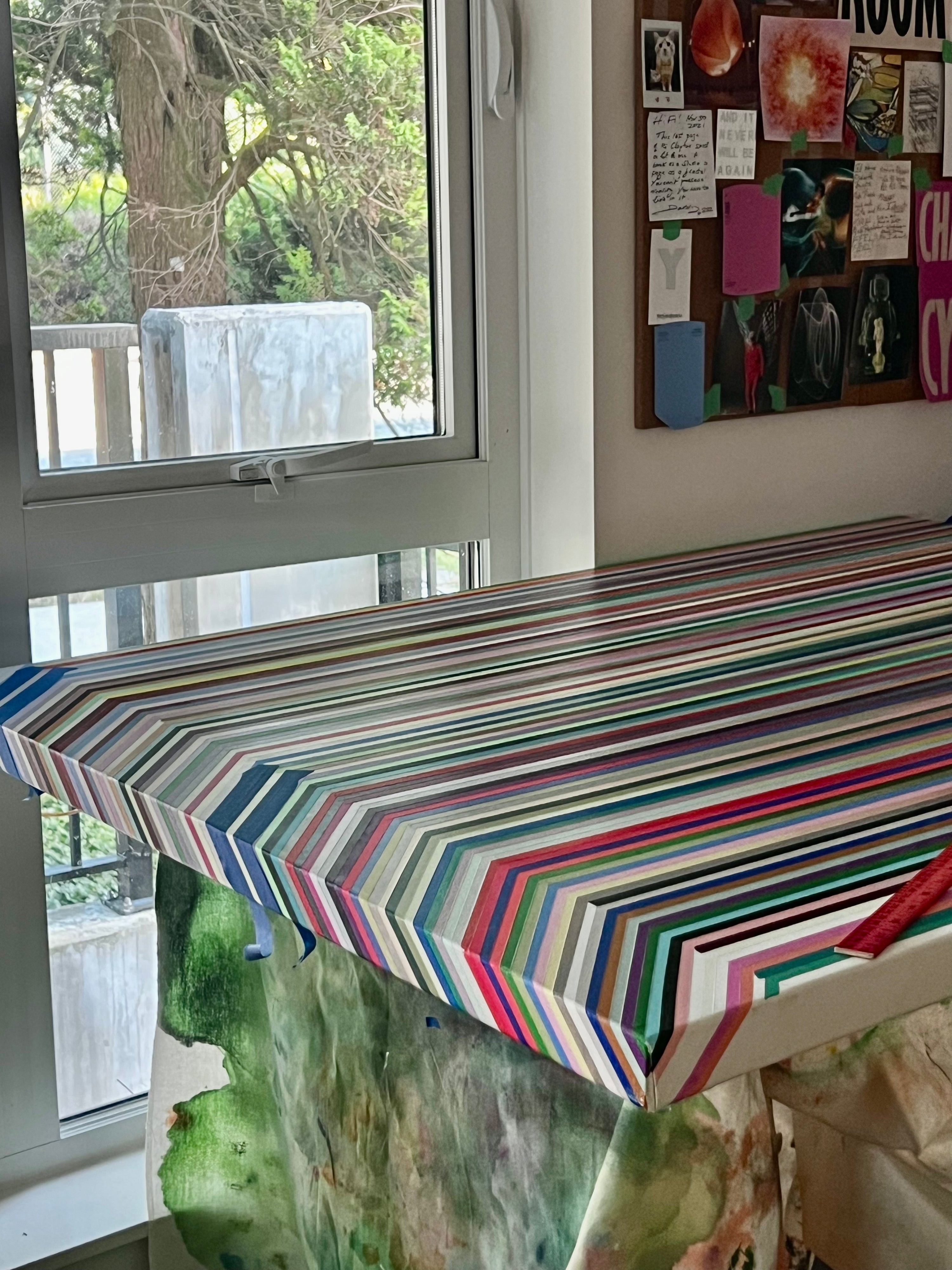 Ana Wang - gradient art painting in studio