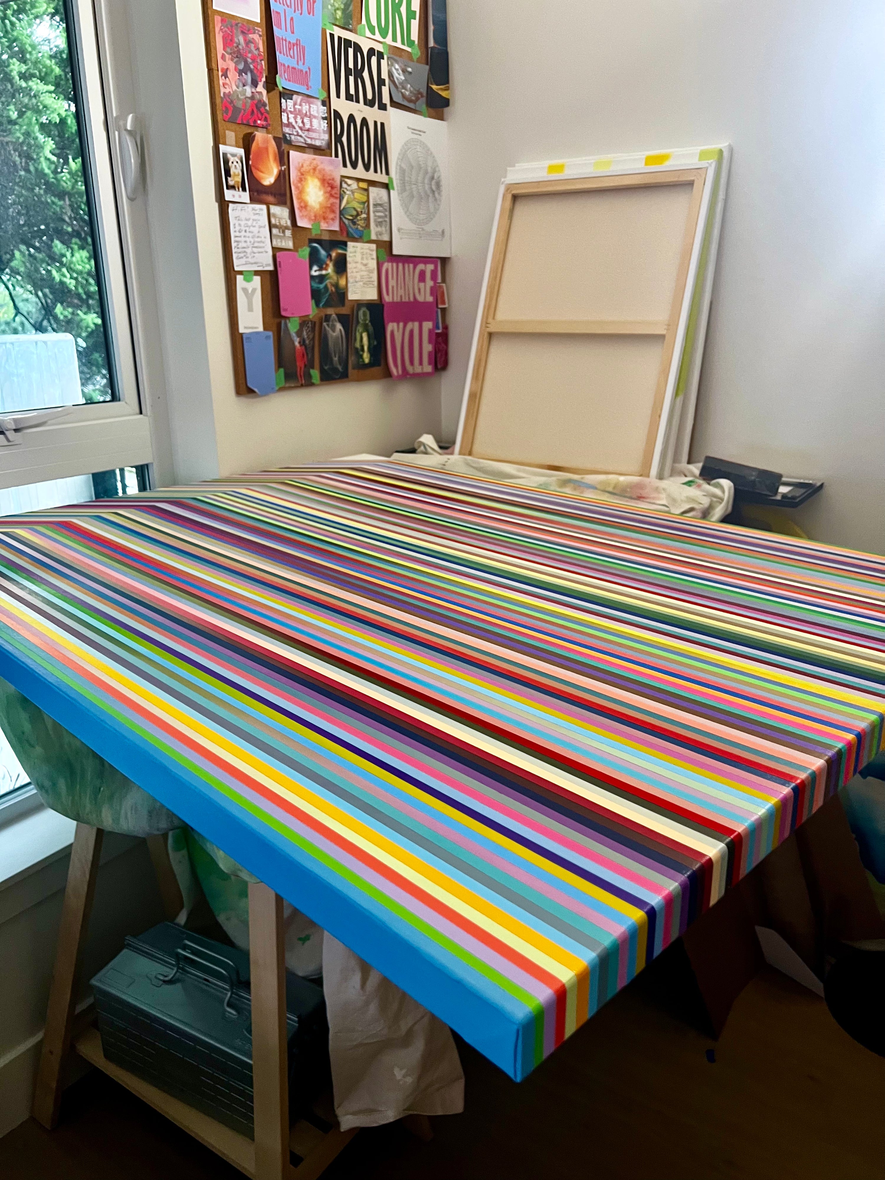 Ana Wang - gradient art painting in studio
